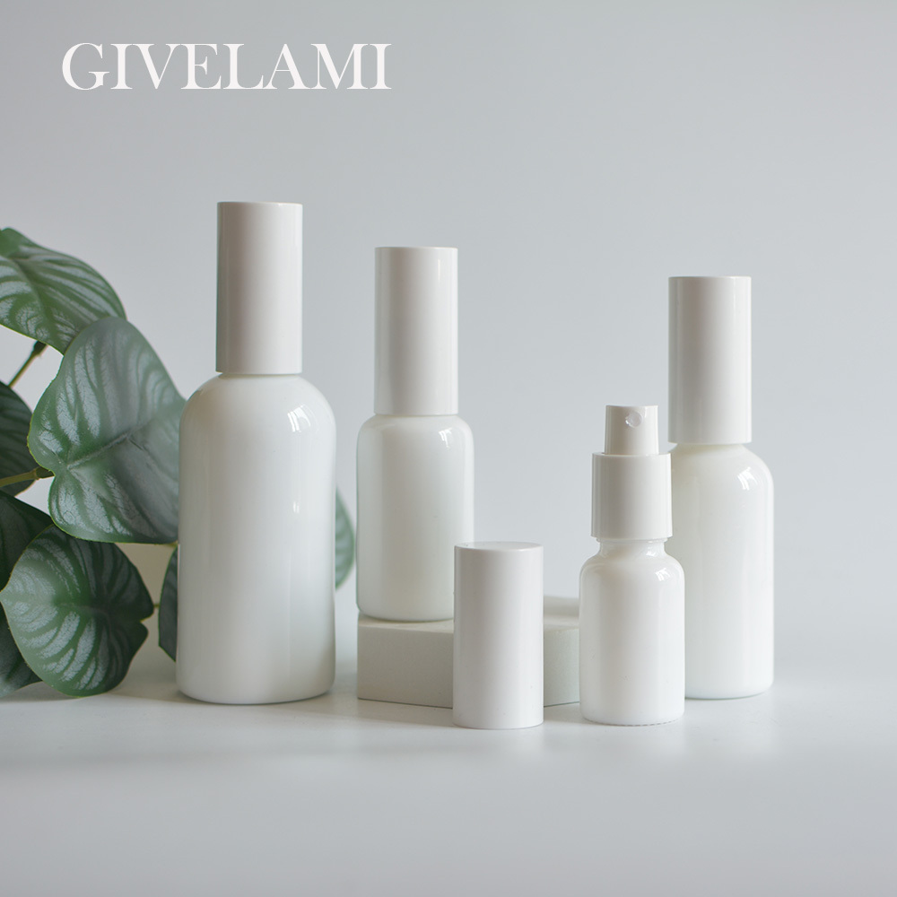 Hot Sales 5ml-100ml Contracted Style White Porcelain Spray Bottle With White Lid Skincare Packaging Serum Container