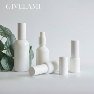 Hot Sales 5ml-100ml Contracted Style White Porcelain Spray Bottle With White Lid Skincare Packaging Serum Container