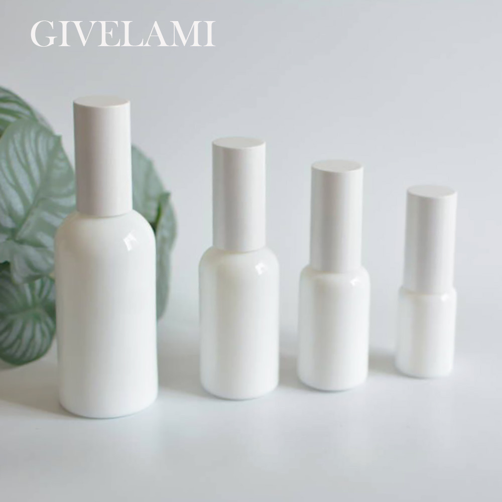 Hot Sales 5ml-100ml Contracted Style White Porcelain Spray Bottle With White Lid Skincare Packaging Serum Container