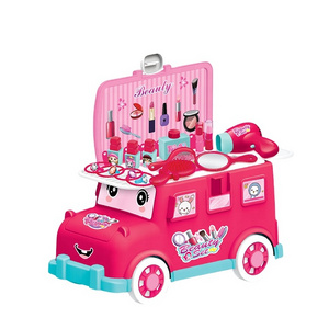 portable mini bus fashion beauty play girl makeup set toy