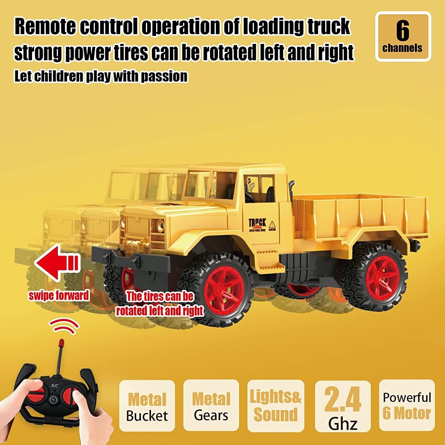 Rechargeable RC Tractor Remote Control Excavator Toy RC Cars Vehicle Earthmoving Dump Truck with Sound and Light