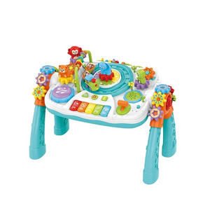 multifunction plastic building blocks baby two sided learning table toys