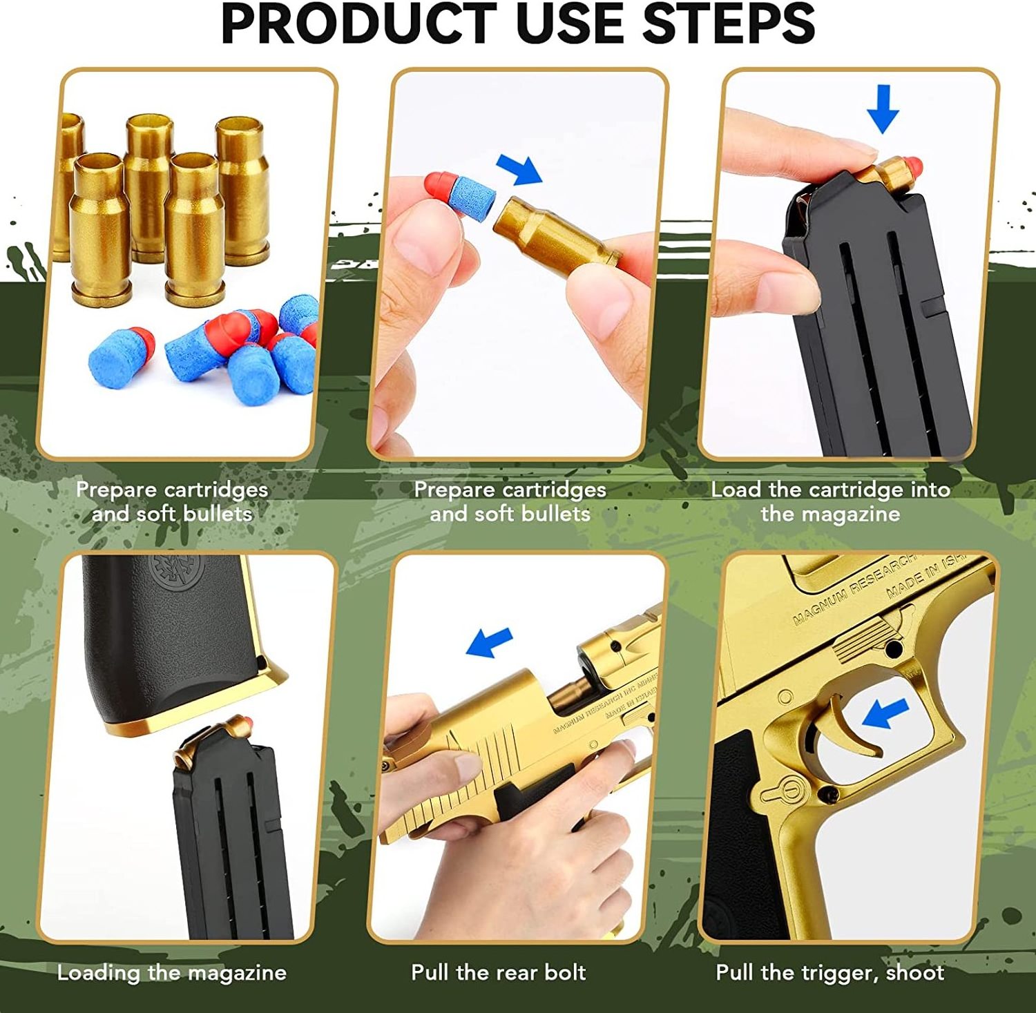 Soft Bullet Toy Guns Toy Pistol Soft Bullet Shooting Toy Gun For Boys Girls Adults With Bullets And Jump Ejecting Mag