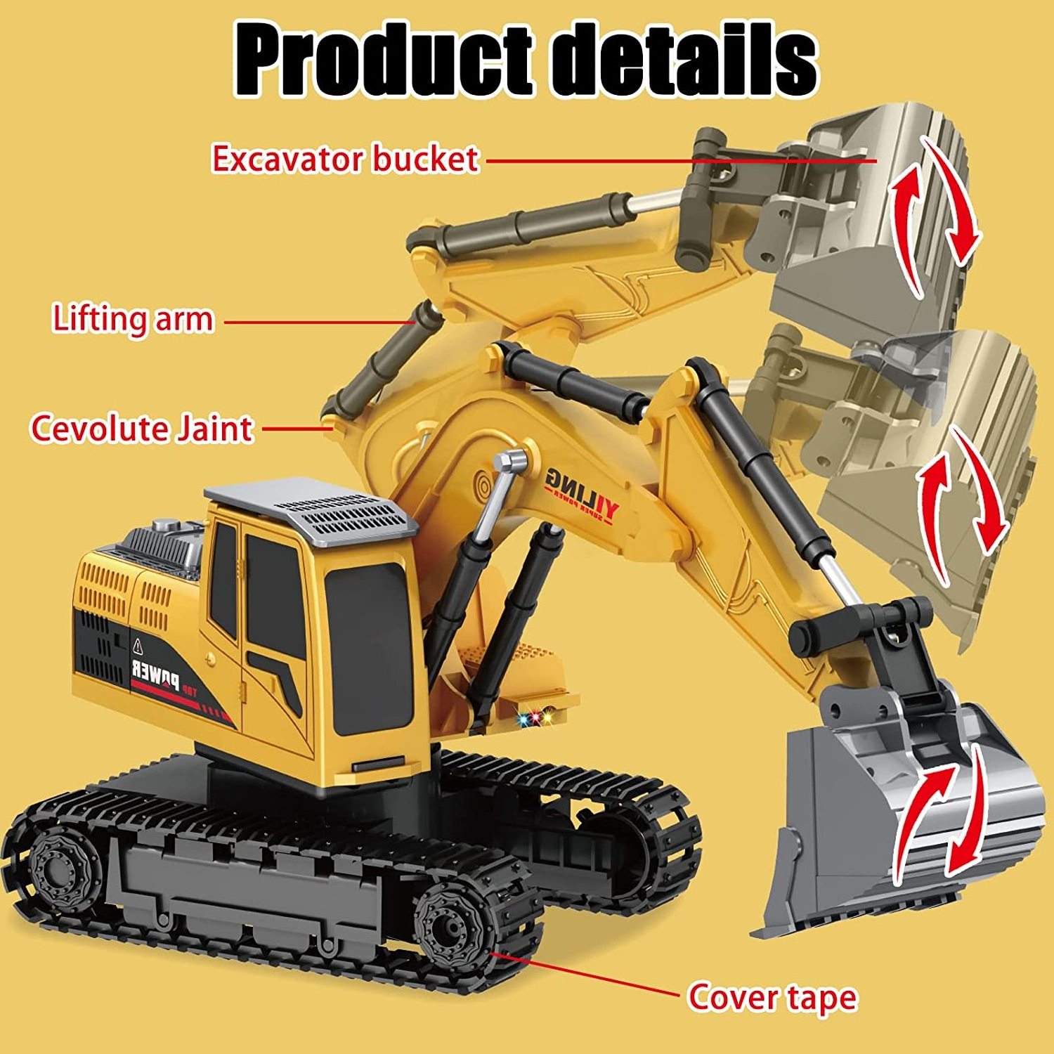 Rechargeable RC Tractor Remote Control Excavator Toy RC Cars Vehicle Earthmoving Dump Truck with Sound and Light