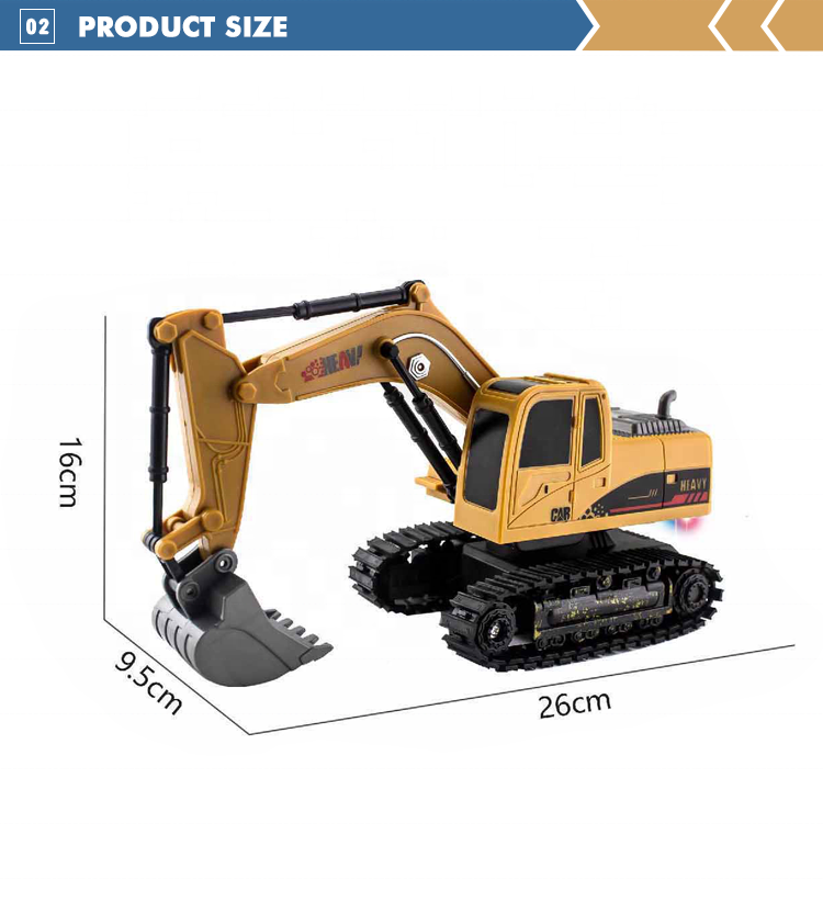 5 channel 1/24 scale toys rc excavator truck with lights