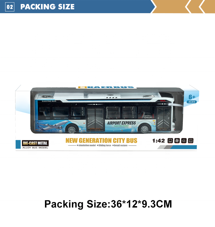 1/42 Scale Diecast Toys Model Car Door Opening Bus Toy Model With Lights Open Doors Toy Bus With Door Open