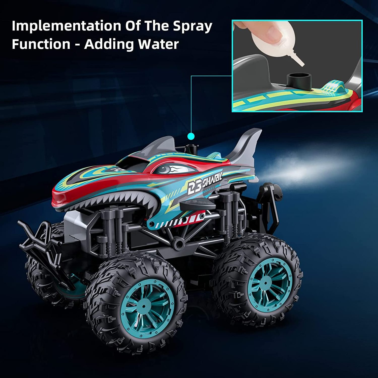 Remote Control Car 2.4GHz Remote Control RC Monster Truck RC Stunt Cars Toys With Light Sound Spray Indoor Outdoor Toys