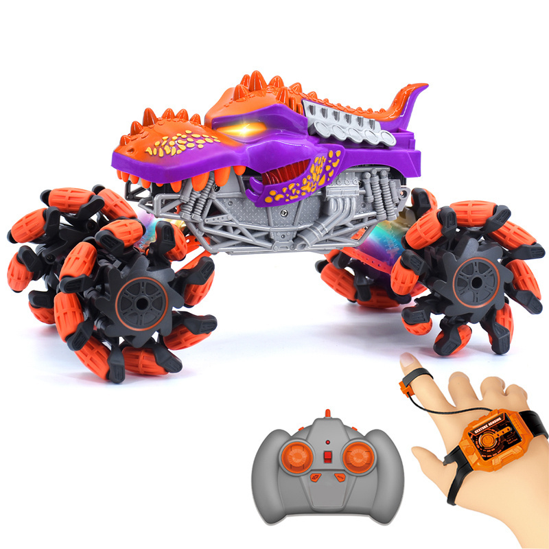 RC Shark Dinosaur Monster Truck Car 2.4 Ghz Explosive Wheel Stunt Car Toy Remote Control Car For Adults Kids