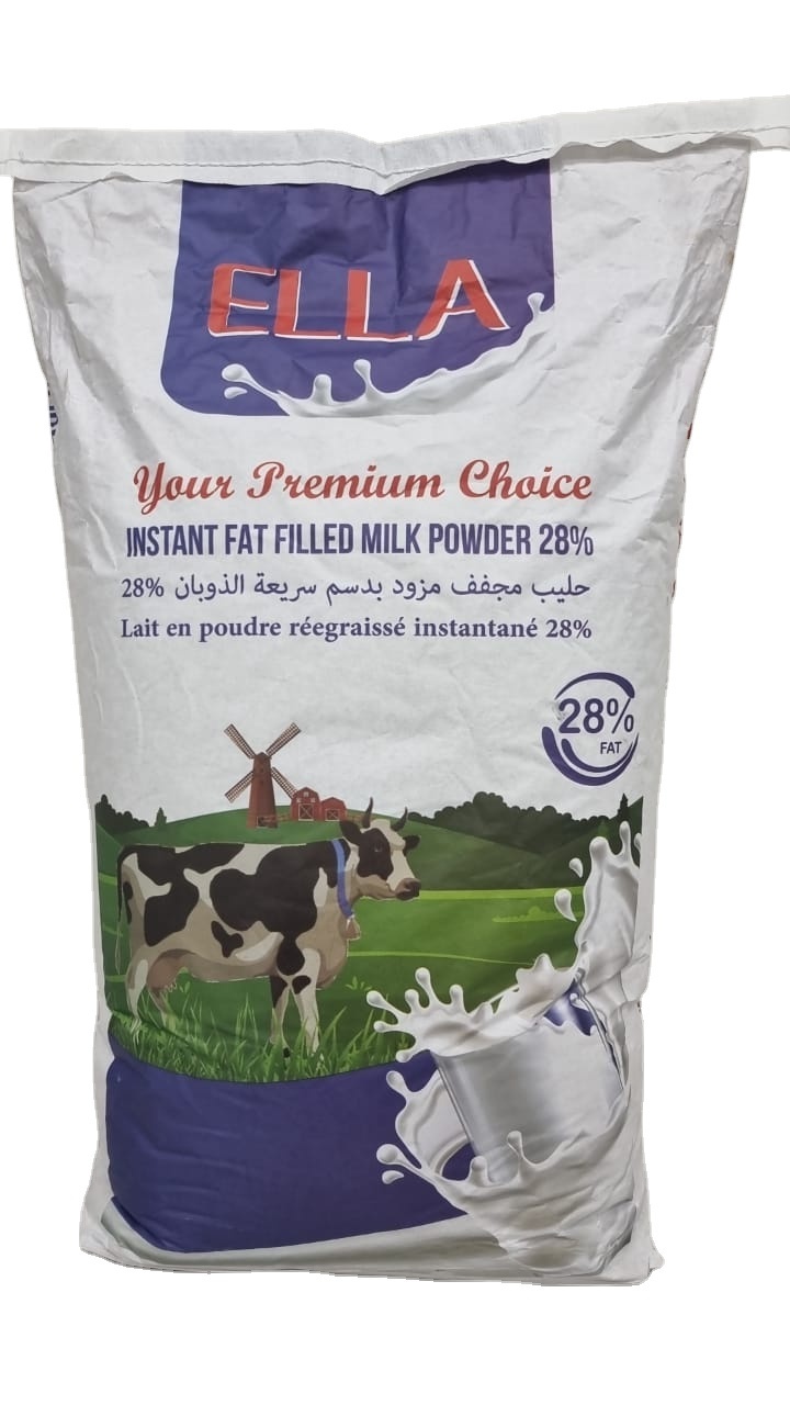 INSTANT FULL CREAM MILK POWDER OEM SIZE 25KG BAG FILLED WITH 28% / THE BEST QUALITY OF ELLA MILK POWDER /NEW ZEALAND MILK