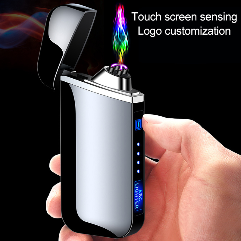 New creative design double arc plasma lighter with battery indication , electric rechargeable usb lighter