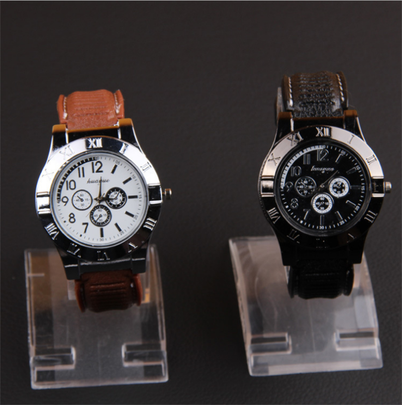 Custom Men's Rechargeable USB Flameless Cigarette Wrist Watch Lighter Electronic Metal with Coil Heater Gift Box Packed