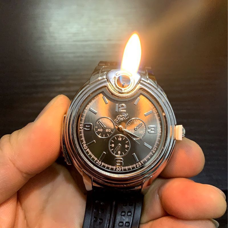 Cigarette Lighters Cool Unique Refillable Butane Cigar Lighter Watch for Men