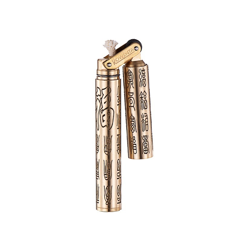 Brass Kerosene Nunchakus Lighters Windproof Mini Retro Grinding Wheel Ignition Flint lighter