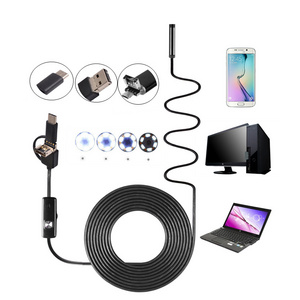 USB Endoscope,3 in 1 Endoscope Inspection Camera 0.3 Megapixels Waterproof Snake Camera