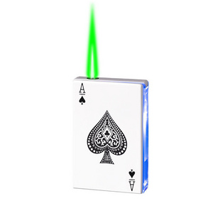 Creative flash poker mahjong with light lighter plastic metal windproof inflatable cigarette lighter