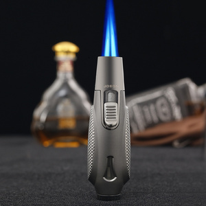 New JOBON Brand Double Flame Jet Lighter CUSTOM LOGO Smoking Tools Visible Gas Window Cigar Cigarette Torch Lighters