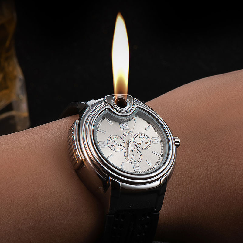 Cigarette Lighters Cool Unique Refillable Butane Cigar Lighter Watch for Men