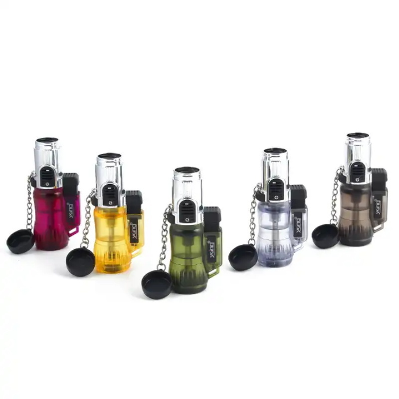 Windproof Lighter Torch Jet Flame Creative Simple Personality Straight Plastic Inflatable Lighters