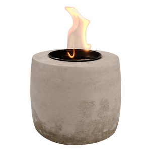 Mini Tabletop Fire Pit, Concrete Table Top Fire Pit Bowl, Personal Fireplace Rubbing Alcohol for Indoor Outdoor Patio