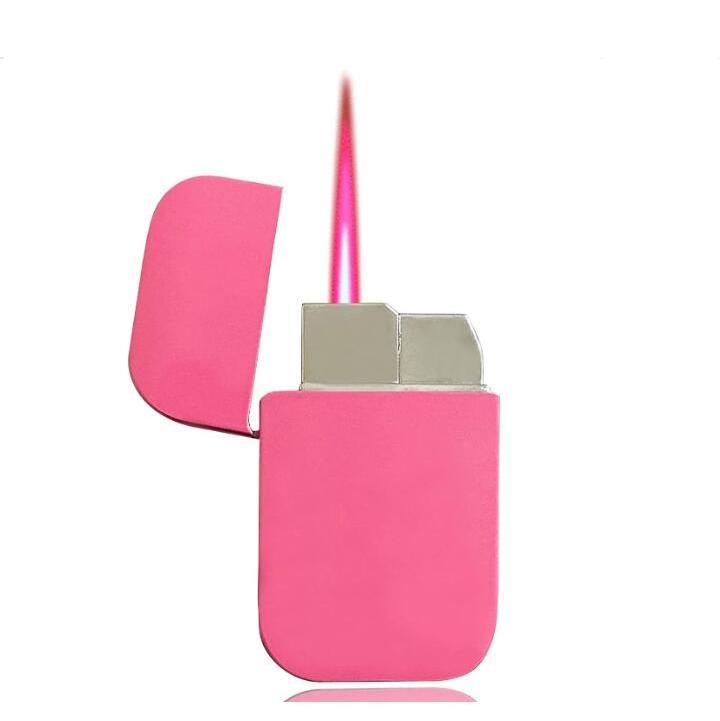 Custom Logo Pink Hello  Lighter Windproof Kitty Pink Flame Cute Lighter for girls