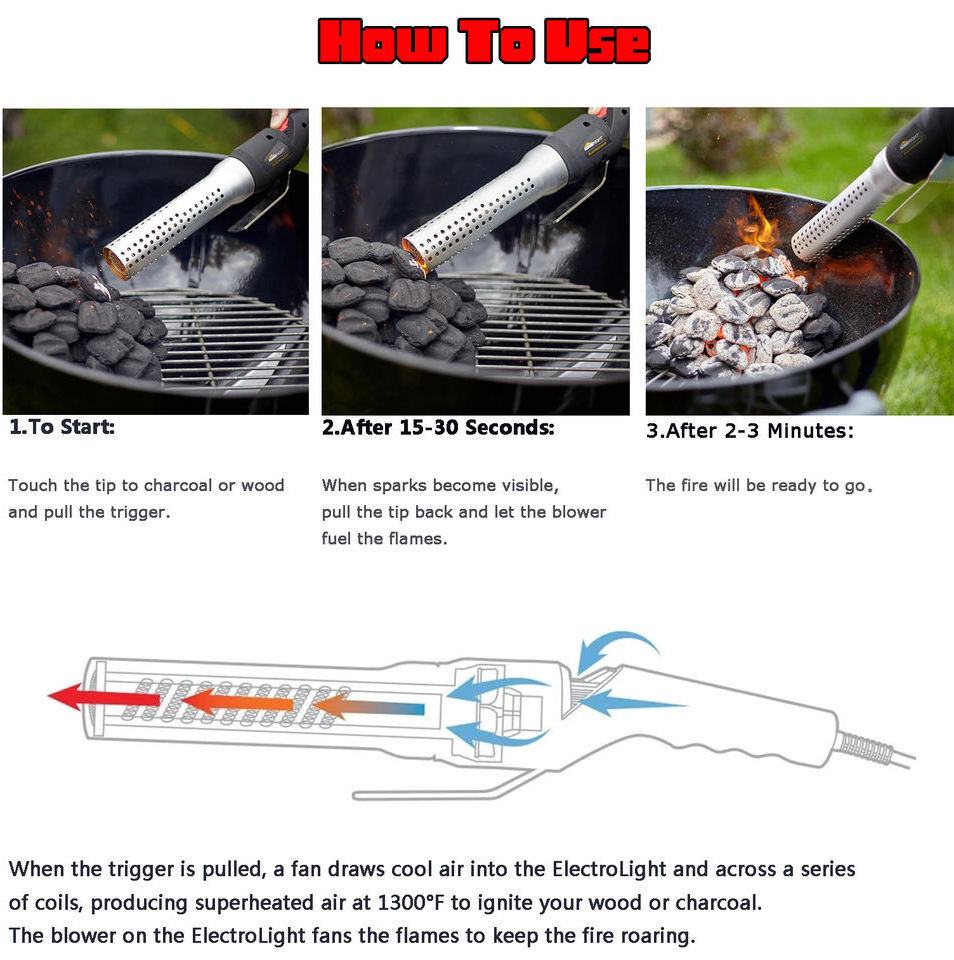 charcoal grill electric lighter Fire Igniter Charcoal BBQ Fire Starter Stick