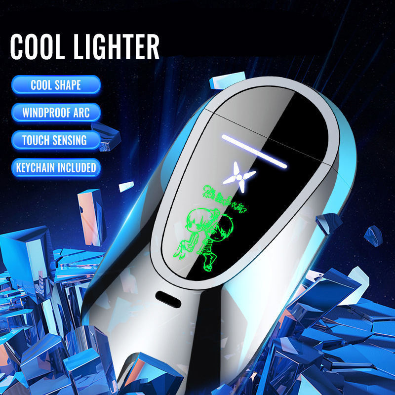 Creative Metal Windproof Electronic Fingerprint Induction Cigarette Lighter Mini Lighter For Cigarette