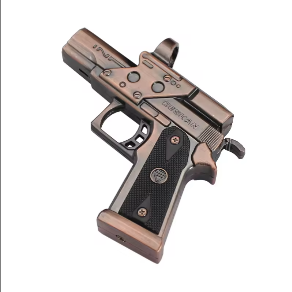 Modern Style Metal Pistol Lighter Gas Butane Torch with Gun Shaped Toy Models for Cigarettes Business Gifts