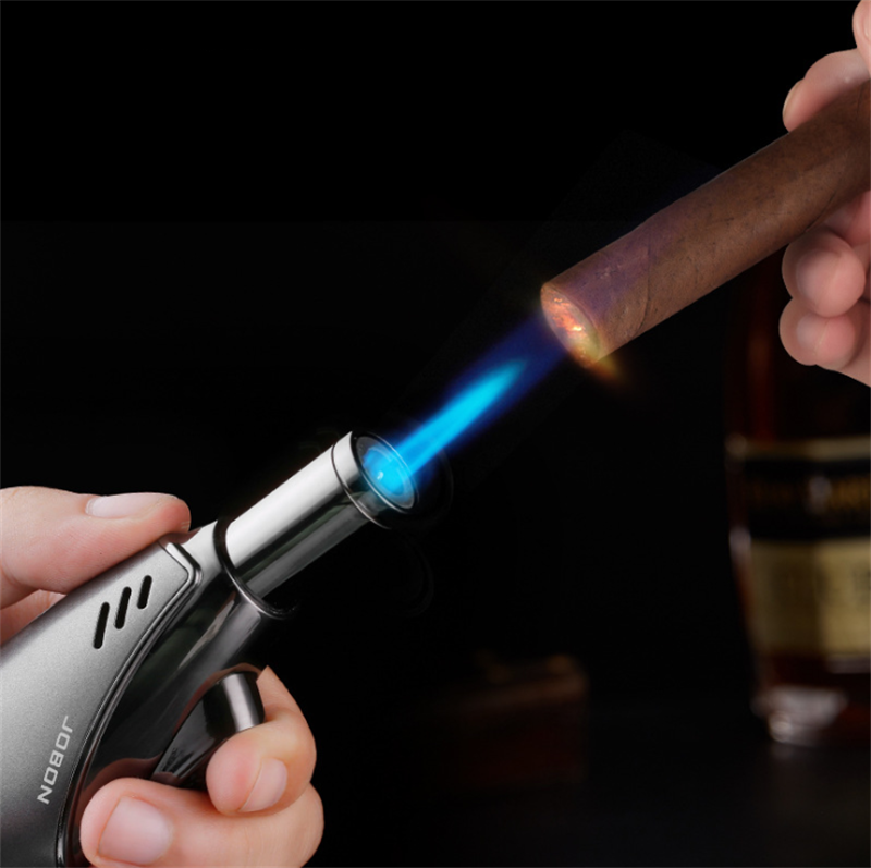 Custom logo kitchen Jet Blue Flame Butane Gas metal Jet Flame Butane Gas Cigar Torch Lighter