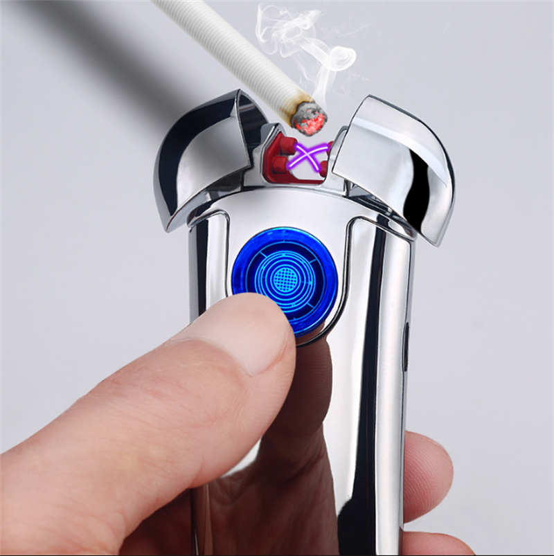 Hot sale new personality windproof double arc usb electric lighter