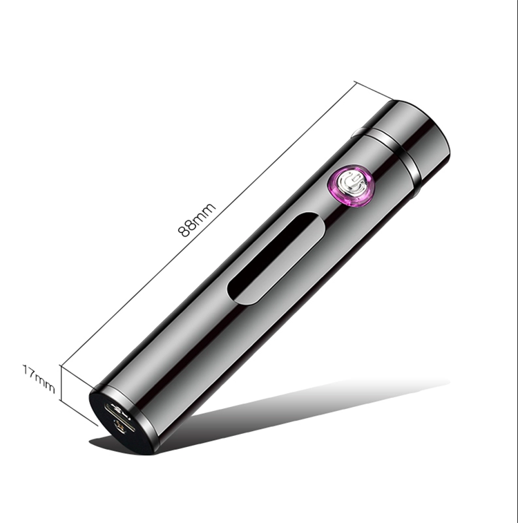 Mini charged double arc lighter power display USB electronic cigarette lighter