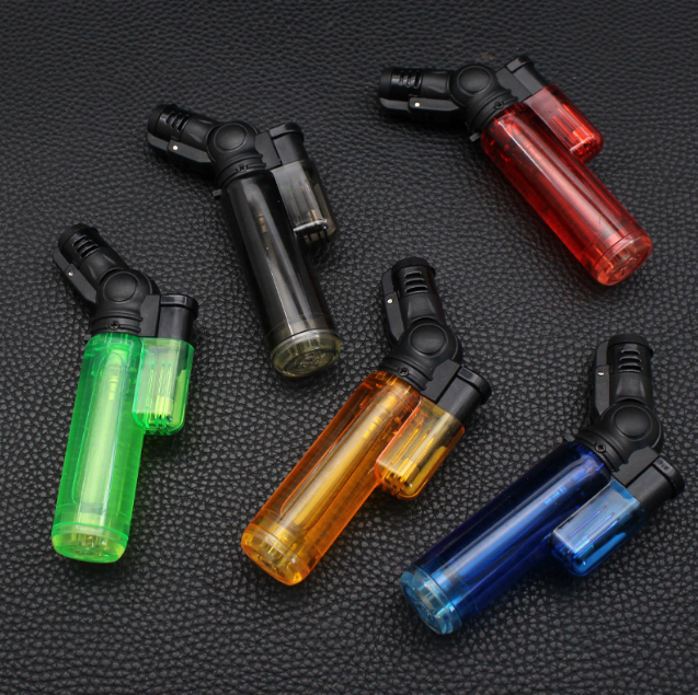 Refillable Butane Lighters Single Jet Flame head Rotatable Butane Gas Torch Lighters  for Candle BBQ Grill