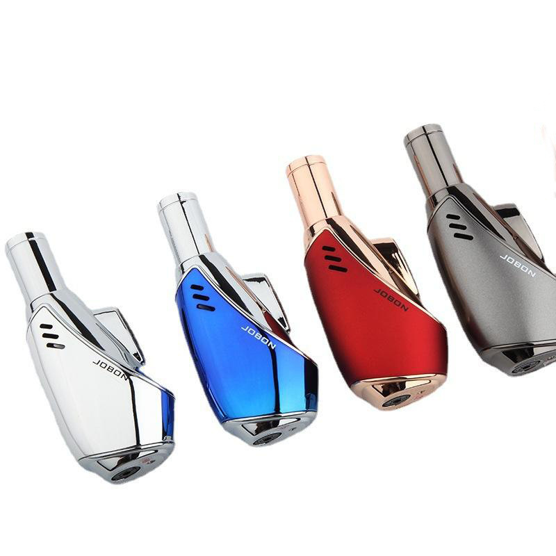 Custom logo kitchen Jet Blue Flame Butane Gas metal Jet Flame Butane Gas Cigar Torch Lighter