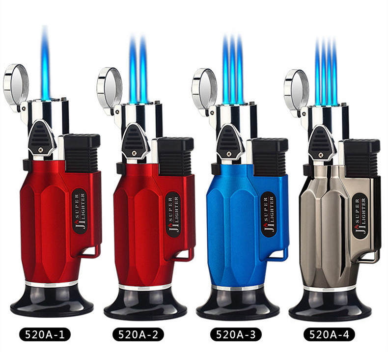 Wholesale windproof jet flame cigarette lighters refillable butane gas torch lighter for cigar