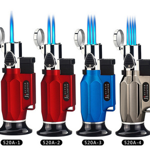 Wholesale windproof jet flame cigarette lighters refillable butane gas torch lighter for cigar