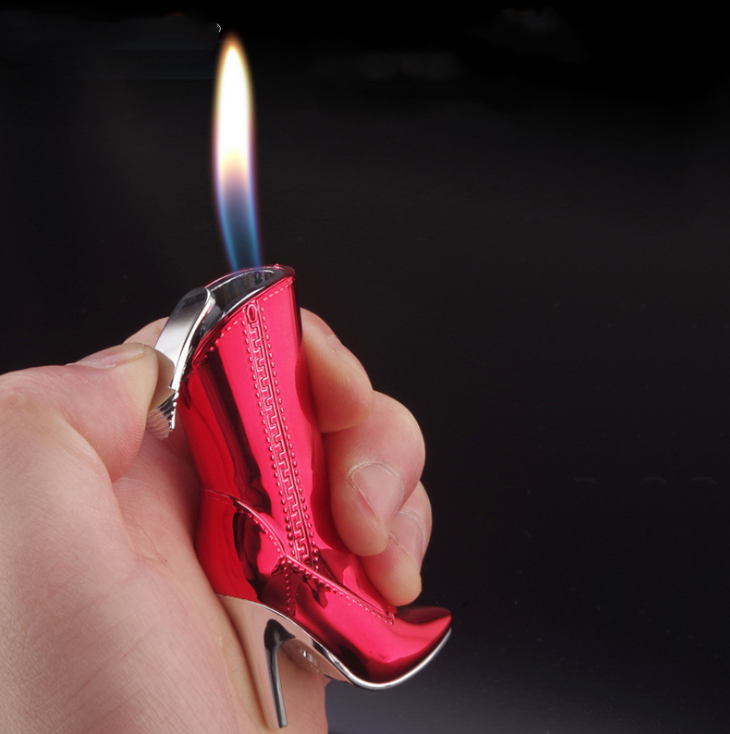 Wholesale Creative personality Womens High Heel Shaped Butane Refillable Gas Lighter For Women