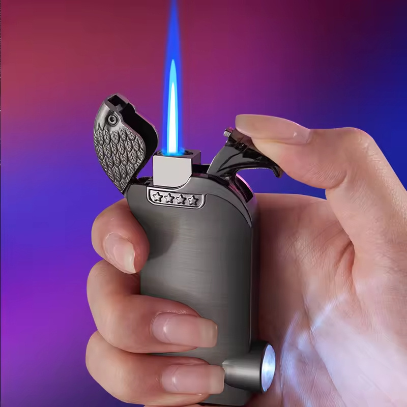 Wholesale Fashion design Creative direct injection inflatable lighter Eagle Head Model Butane Gas cigarette Lighter