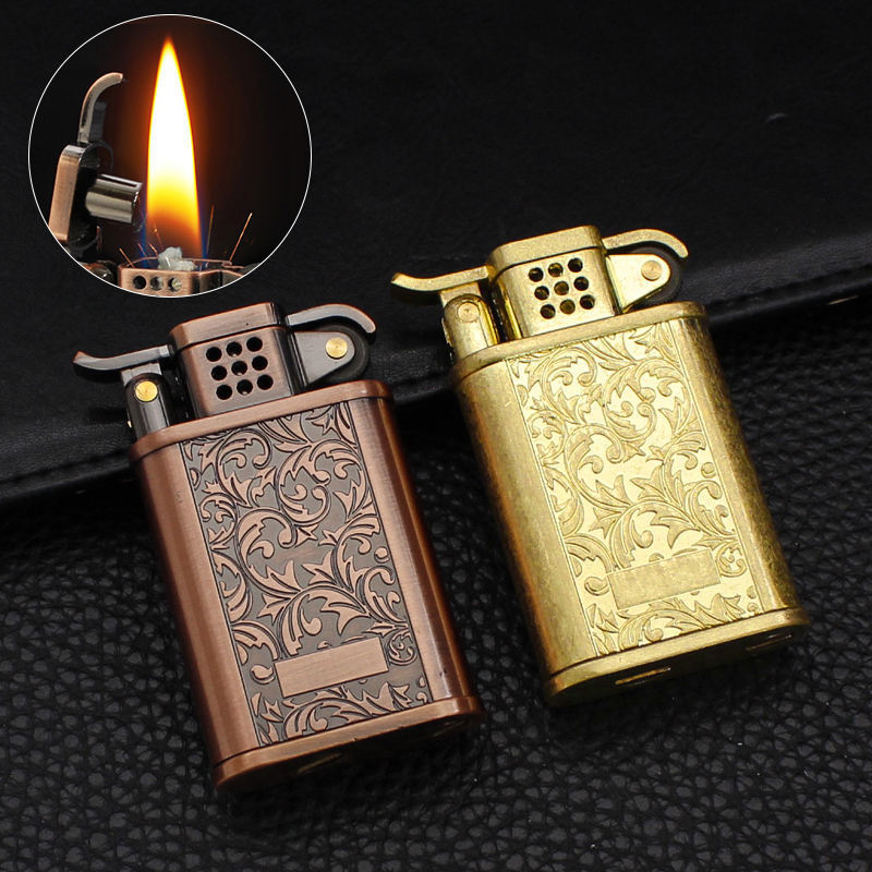 Wholesale Vintage Copper  Windproof Lighter Metal Cigarette Kerosene Lighter