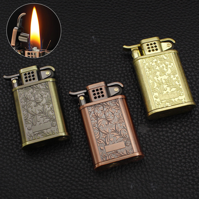 Wholesale Vintage Copper  Windproof Lighter Metal Cigarette Kerosene Lighter