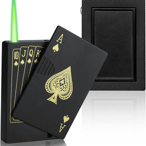 Jet Torch Butane  Windproof Playing Cards Design Refillable Cool  Torch Lighter