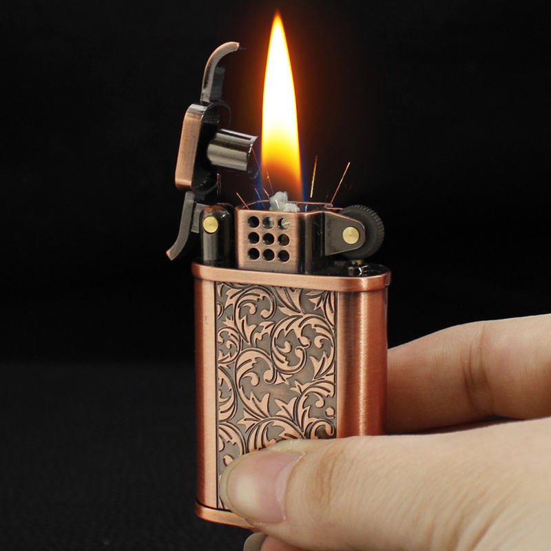 Wholesale Vintage Copper  Windproof Lighter Metal Cigarette Kerosene Lighter