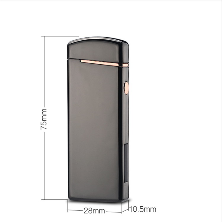 Windproof Electric Double Arc Lighter Usb Plasma Rechargeable Lighter With Led Battery Indicator