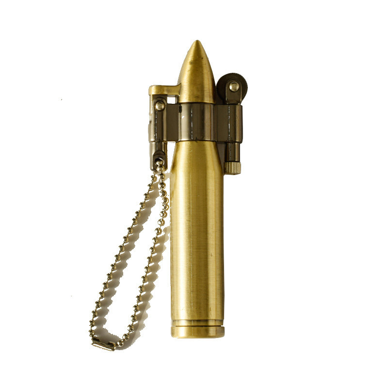 custom metal Cigarette lighter oil refillable golden classic reusable Bullet Kerosene portable RETRO cigar lighters