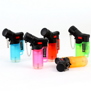 Wholesale Portable Electric Lighter Cheap Refillable Plastic Torch with Jet Flame Butane Gas for Cigarettes