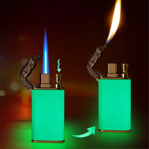 Glow in the dark  Lighter Butane Gas Double Fire Luminous Lighter/neon lighter