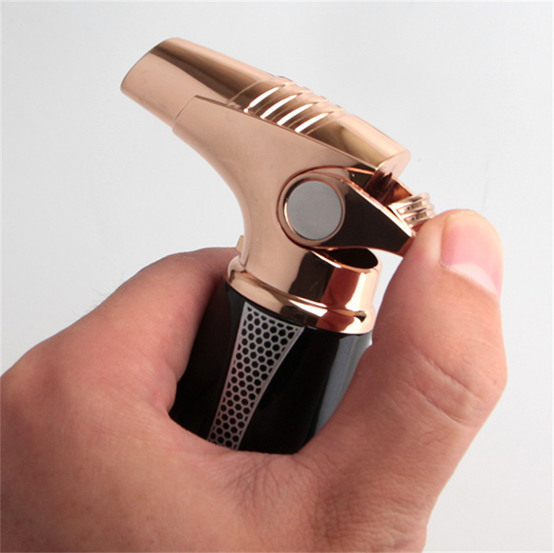 Customized Adjustable Flame  Butane Gas Cigar Cigarette Torch Jet Lighter Custom Logo Smoking Accessories BBQ Kitchen