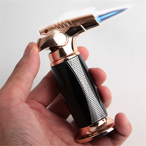 Customized Adjustable Flame  Butane Gas Cigar Cigarette Torch Jet Lighter Custom Logo Smoking Accessories BBQ Kitchen