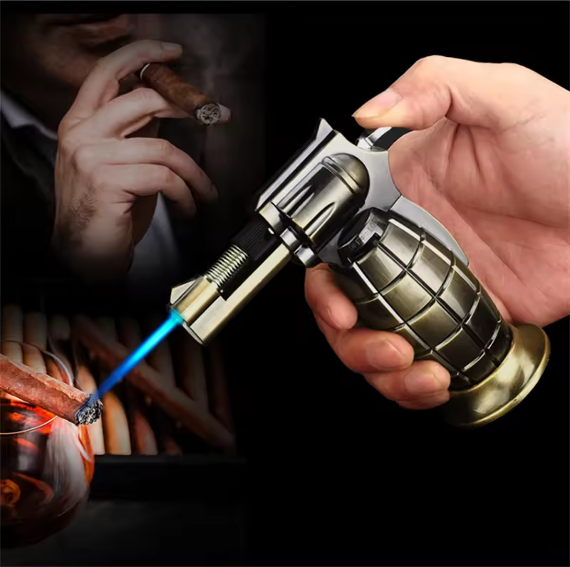 Manufacturers direct sales of portable outdoor barbecue supplies fire gun lighter hand grenade direct windproof torch lighter