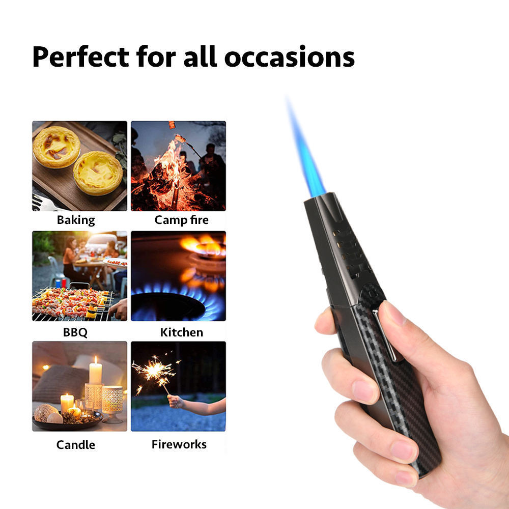 Wholesale Custom Logo  Butane Gas Refillable Torch Lighter For Outdoor Survival Kitchen Outdoor Grilling