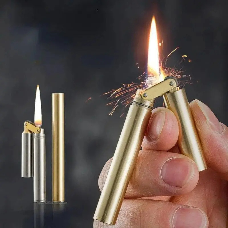 Hot Sale Gold  Stick Lighter Fingertip Decompression Multi Role Grinding Wheel mini Cigarette Lighter