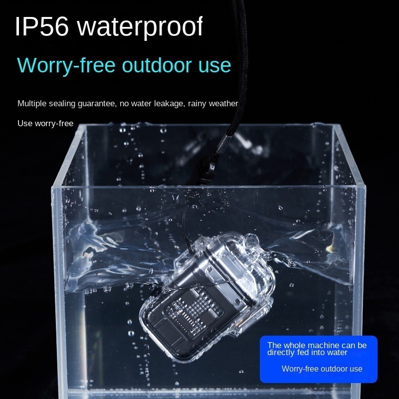 New Outdoor Windproof Waterproof Double Arc Cigarette Lighter Transparent Body Lighter USB Pulse Camping Lighter